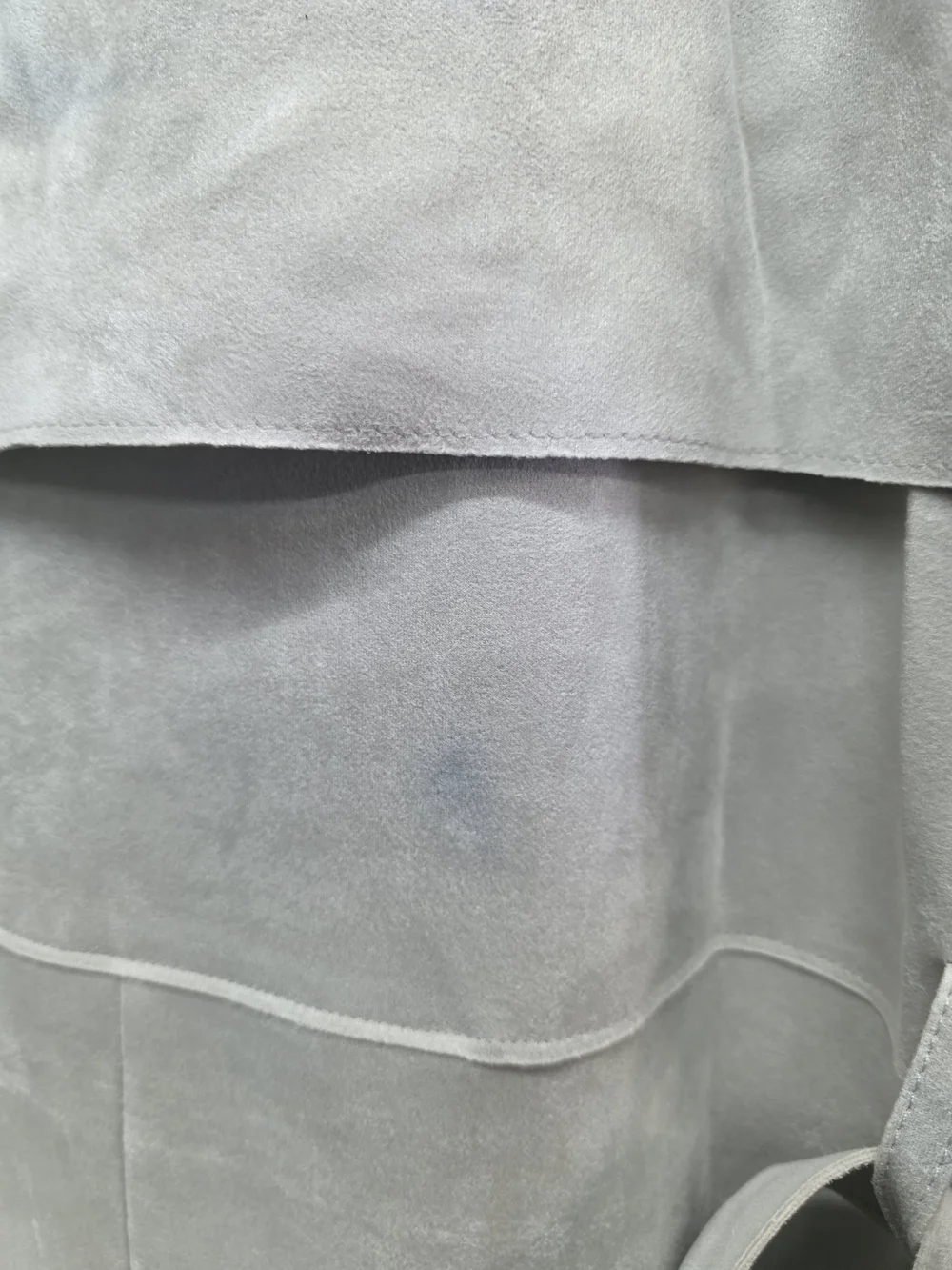 Banana Republic Light Gray Double-Breasted Suede Trench Coat - Picture 6 of 8